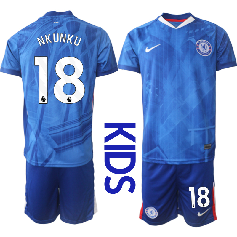 Youth 2025-2026 Club Chelsea FC home Blue #18 Soccer Jersey